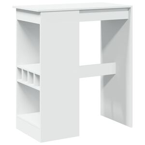 vidaXL Stolik barowy z przegr&oacute;dkami, biały, 90x47,5x103,5 cm