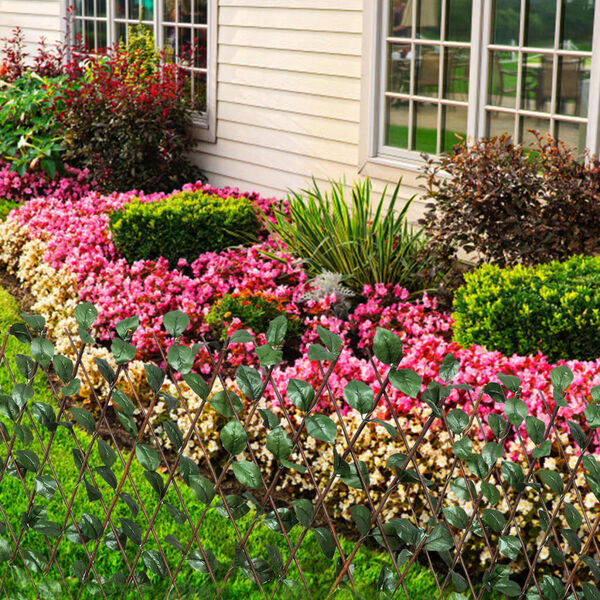 vidaXL Płot kratka z wierzby, 5 szt., z listkami, 180 x 90 cm