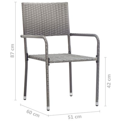 vidaXL Krzesła ogrodowe, 4 szt., polirattan, antracytowe