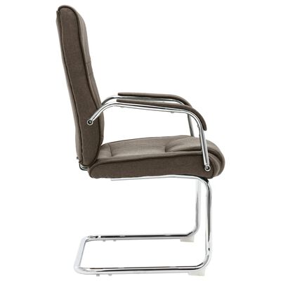 vidaXL Krzesło biurowe, wspornikowe, taupe, tkanina