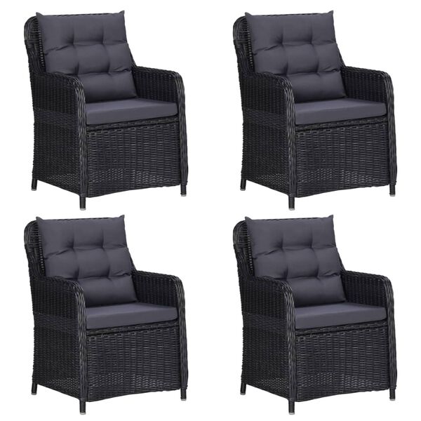 vidaXL 5-częściowy zestaw mebli ogrodowych, czarny