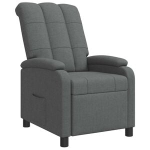 vidaXL Fotel recliner ciemnoszary tkanina