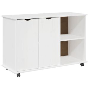 vidaXL Rolkowa szafka Biały 100 x 39 x 65,5 cm Lite drewno sosnowe