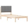 vidaXL Ramka łóżka z tapicerowanym wezgłowiem Jasnoszary 75 x 190 cm