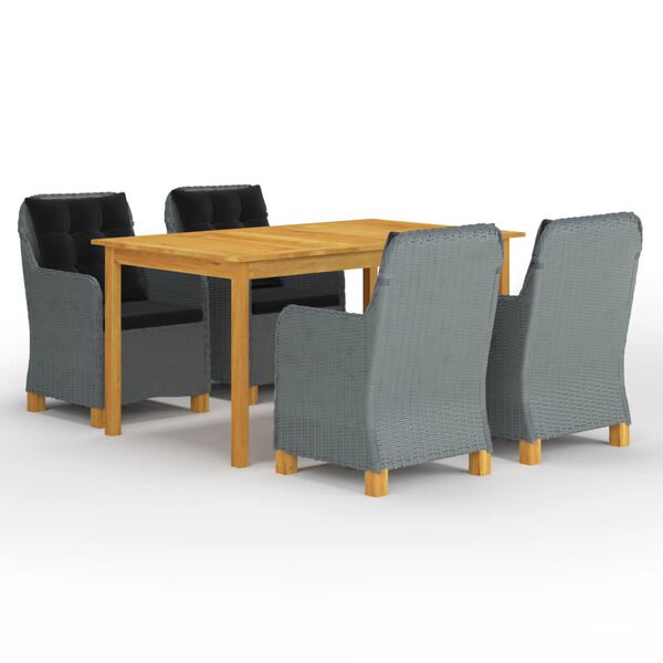 vidaXL 5-częściowy zestaw mebli ogrodowych, jasnoszary