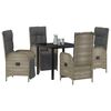 vidaXL Zestaw do jadalni w ogrodzie z poduszką 5 pcs Szary polirattan