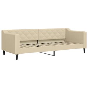 vidaXL Sofa z funkcją spania, kremowa, 80x200 cm, obita tkaniną
