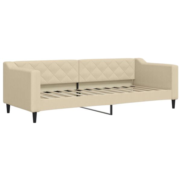 vidaXL Sofa z funkcją spania, kremowa, 80x200 cm, obita tkaniną