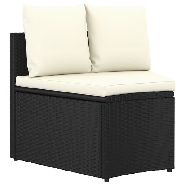 vidaXL 6-częściowa sofa ogrodowa z poduszkami, rattan PE, czarna