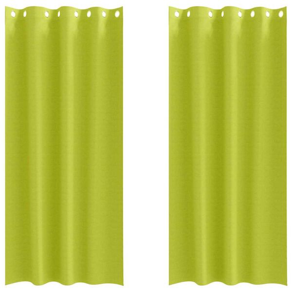 vidaXL Firany blackout z kółkami 2 pcs Zielony 225 x 140 cm Poliester