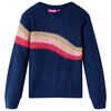 Sweter dziecięcy z dzianiny, granatowy, 140