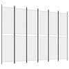 vidaXL Parawan 6-panelowy, biały, 300x220 cm, tkanina