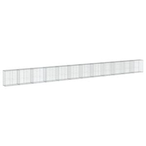 vidaXL Kosz gabionowy z pokrywą, 1200x50x100 cm, galwanizowane żelazo