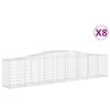 vidaXL Kosze gabionowe, 8 szt, 400x50x80/100 cm, galwanizowane żelazo