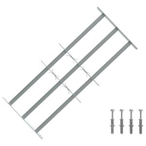 vidaXL Krata na okno z regulacją, 3 metalowe pręty, 700-1050 mm