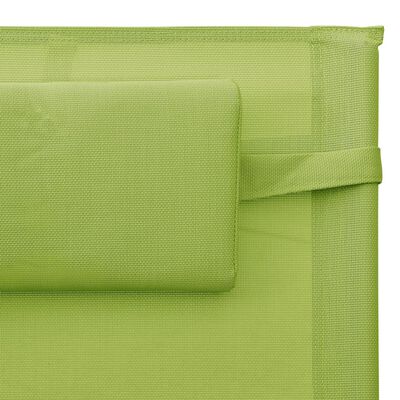 vidaXL Leżak, tworzywo textilene, zielono-szary