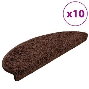 vidaXL Maty na schody 10 szt. 65x21x4 cm Brązowe p&oacute;łokrągłe duże