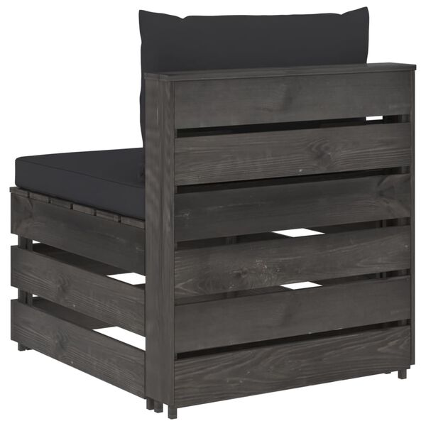 vidaXL Moduł sofy środkowej z poduszkami, impregnowane drewno