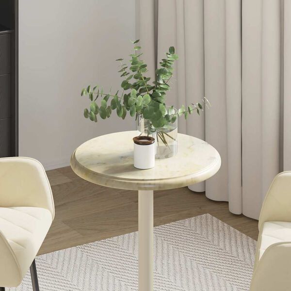 vidaXL Blat do stołu, kremowy, &Oslash;40 x 2,5 cm, marmur