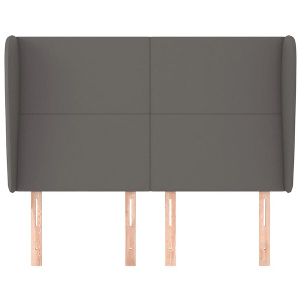 vidaXL Zagł&oacute;wek uszak, szary, 147x23x118/128 cm, sztuczna sk&oacute;ra