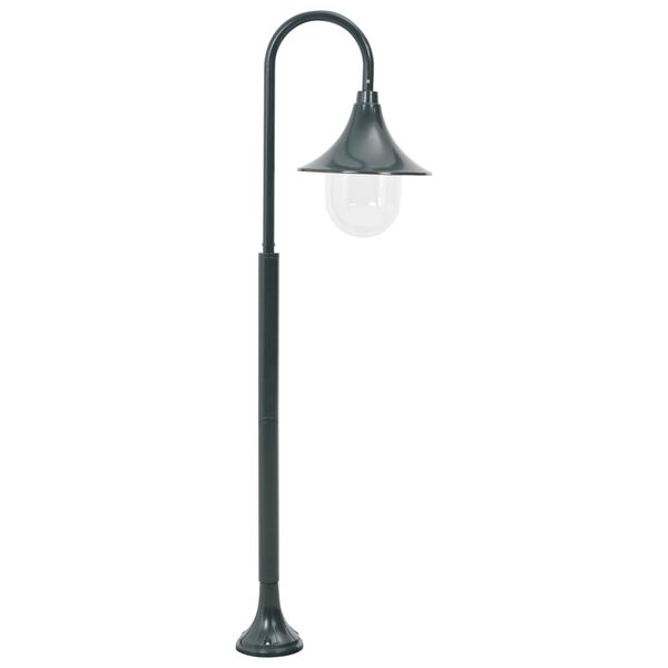 vidaXL Lampa ogrodowa na słupku, 120 cm, E27, aluminium, ciemnozielona