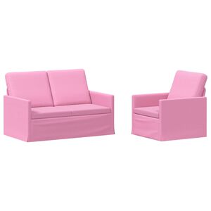 vidaXL Zestaw Sof 2 pcs r&oacute;żowy tkanina