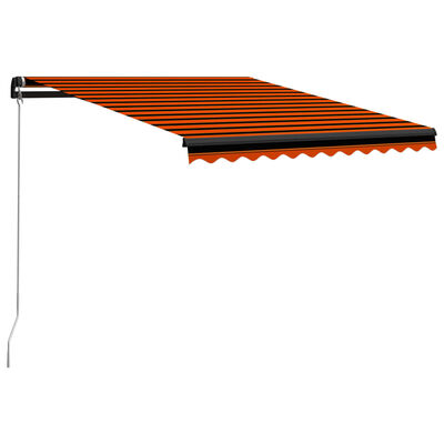 vidaXL Ręcznie zwijana markiza z LED, 300x250 cm, pomarańczowo-brązowa