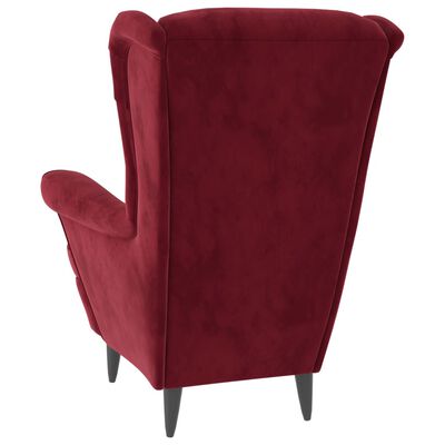 vidaXL Fotel w kolorze winnej czerwieni, aksamitny