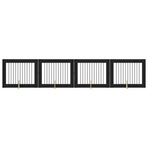 vidaXL Bramka dla ps&oacute;w z podp&oacute;rkami 4 pcs Czarny dąb 100 x 80 cm
