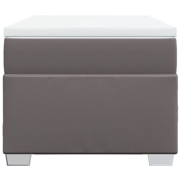 vidaXL Ł&oacute;żko kontynentalne z materacem, szare, ekosk&oacute;ra 100x200 cm