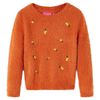 Sweter dziecięcy z dzianiny, palony pomarańcz, 116