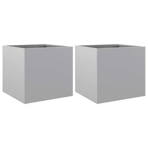 vidaXL Donice, 2 szt., srebrne, 32x30x29 cm, stal galwanizowana