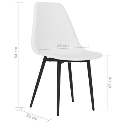 vidaXL Krzesła stołowe, 6 sztuk, białe, PP