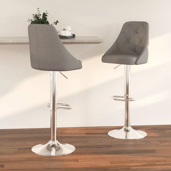 vidaXL Stołki barowe, 2 szt., ciemnoszare, tapicerowane tkaniną