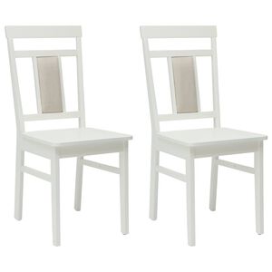 vidaXL Krzesło jadalniane 2 pcs Biały Drewno Gumowe