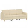 vidaXL 3-osobowa sofa, kremowa, 180 cm, tapicerowana tkaniną