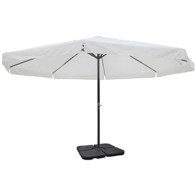 vidaXL Biały parasol ogrodowy z przenośną aluminiową podstawą