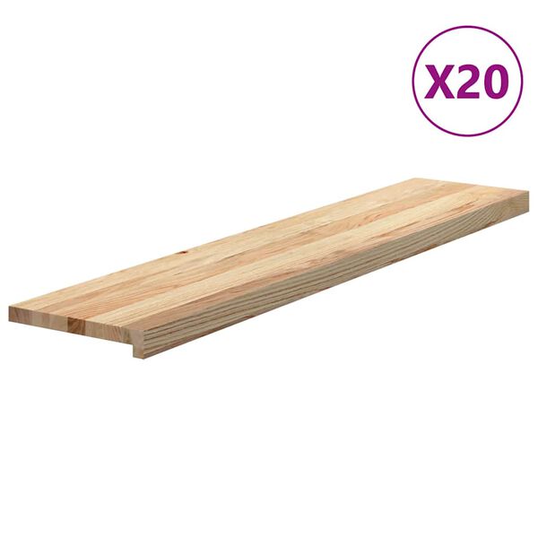 vidaXL Stopnie schodowe, 20 szt. surowe 120x30x2cm lite drewno dębowe
