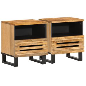 vidaXL Szafki nocne, 2 szt., 40x34x46 cm, lite surowe drewno mango