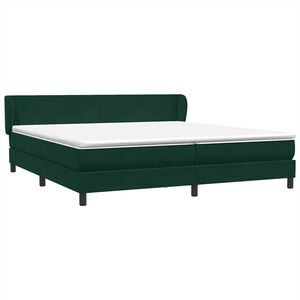 vidaXL Ł&oacute;żko typu Box Spring z materacami Ciemnozielone 180x220 cm