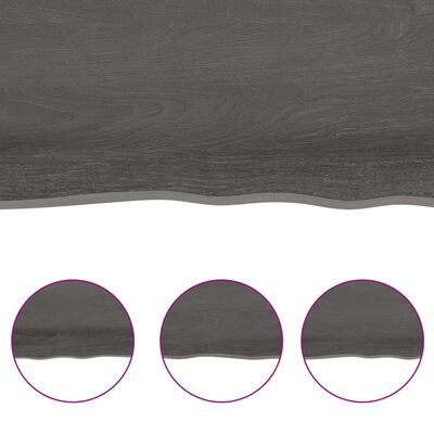vidaXL Blat stołu, ciemnobrązowy 40x40x2 cm, dąb z naturalną krawędzią