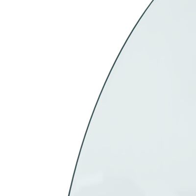 vidaXL Panel kominkowy, szklany, półokrągły, 800x500 mm
