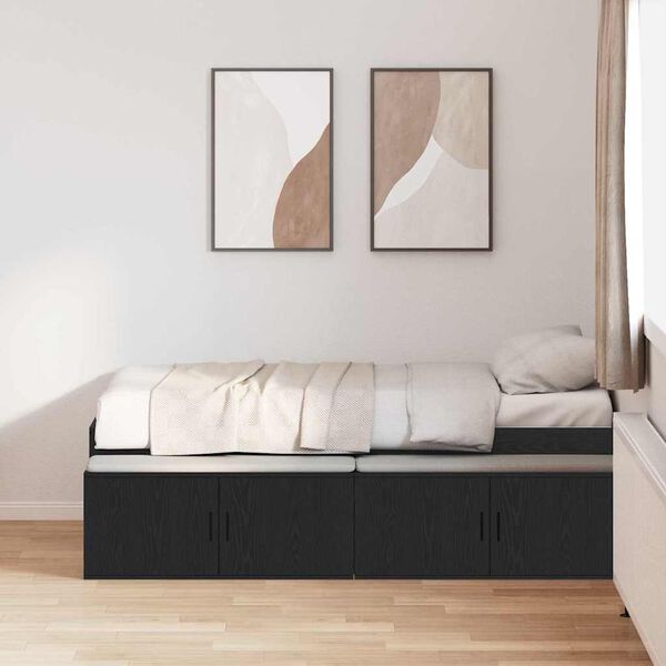 vidaXL Ramka ł&oacute;żka Czarny Dąb 100 x 200 cm Materiał drewnopochodny