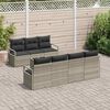 vidaXL Zestaw Sof 8 pcs Jasnoszary polirattan