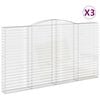 vidaXL Kosze gabionowe, 3 szt, 400x30x220/240 cm, galwanizowane żelazo