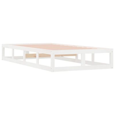 vidaXL Rama łóżka, biała, 90 x 200 cm, lite drewno
