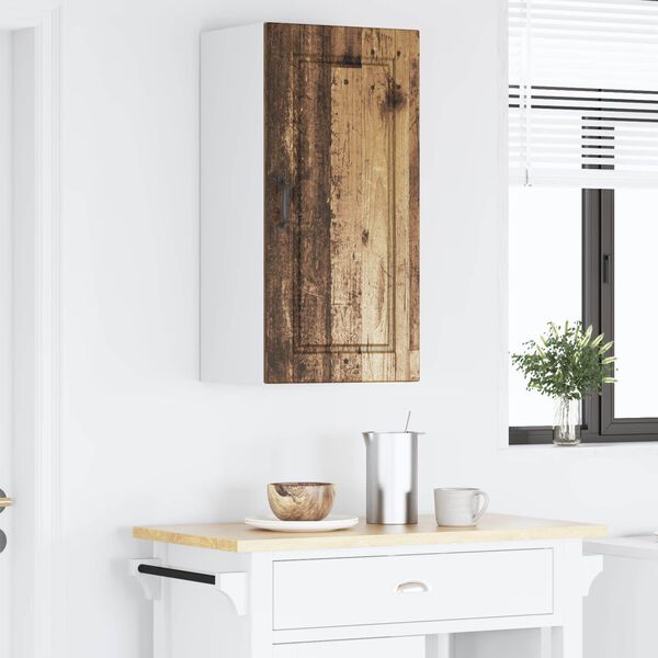 vidaXL Szafka kuchenna z p&oacute;łką z drzwiami Stare drewno 40 x 31 x 80 cm