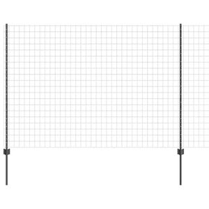 vidaXL Ogrodzenie Euro z słupkiem 10 x 1,6 m Stal pokryta PVC Szary