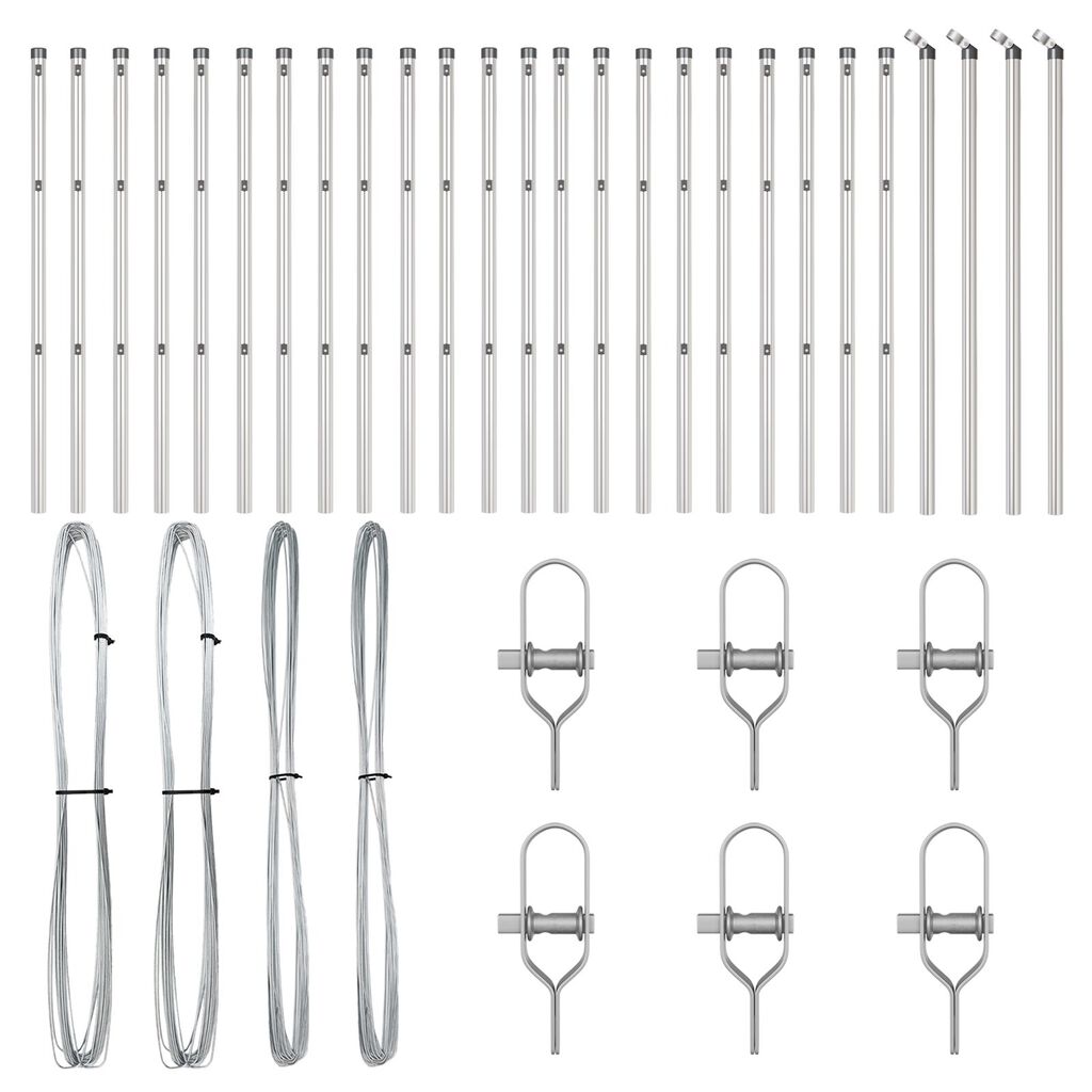 vidaXL Słupki Ogrodzeniowe 26 szt. Ø32 mm, 80 cm, ocynkowana stal