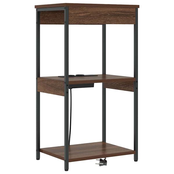 vidaXL Szafka Nocna z p&oacute;łką Brązowy dąb 41 x 31 x 76 cm